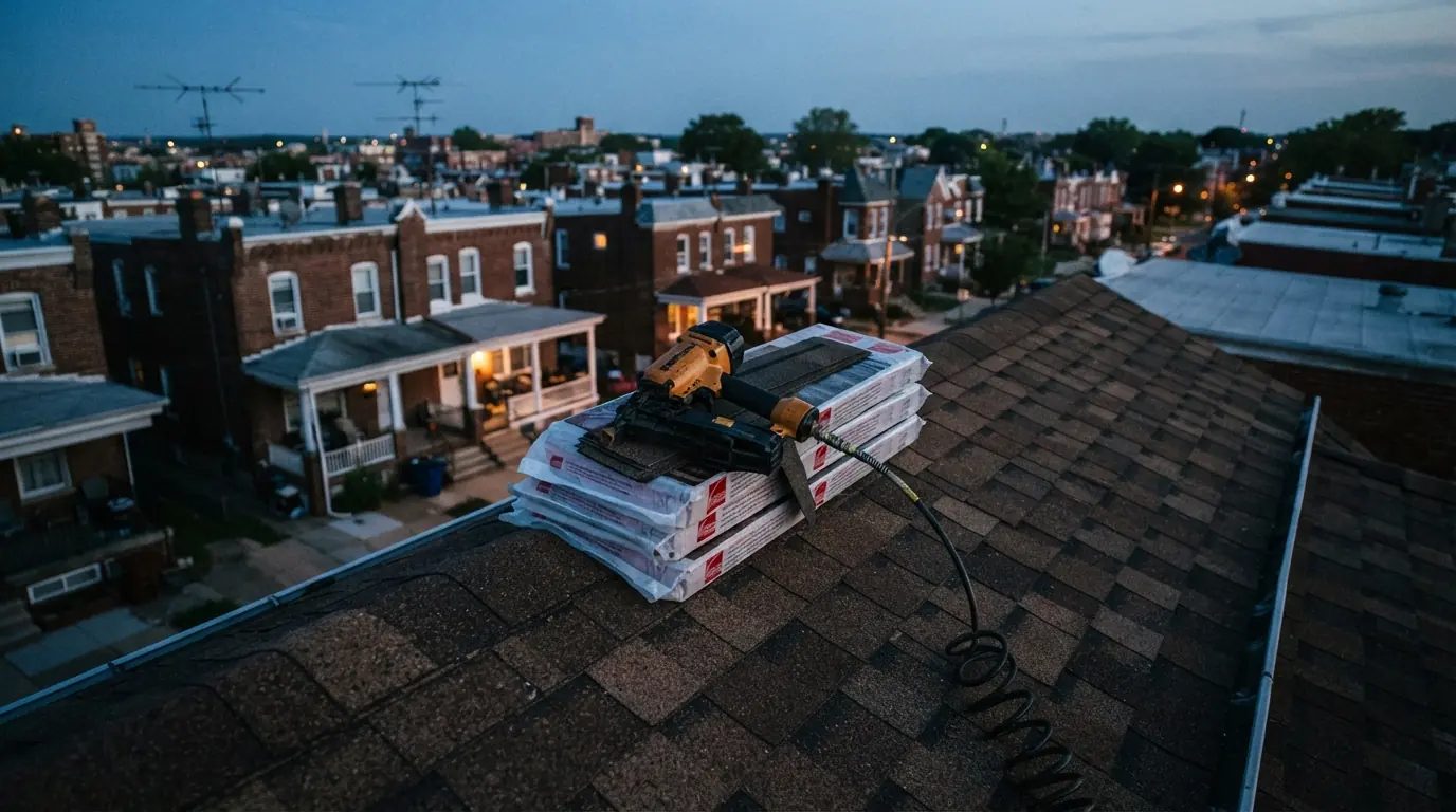 County Line Roofing crew working on a Philadelphia roof